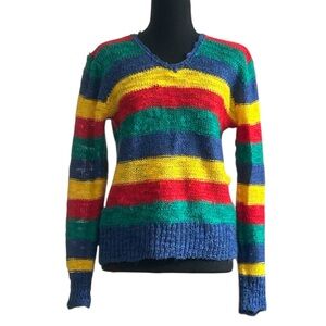 Vintage Simpsons Rainbow Crochet Sweater 💛